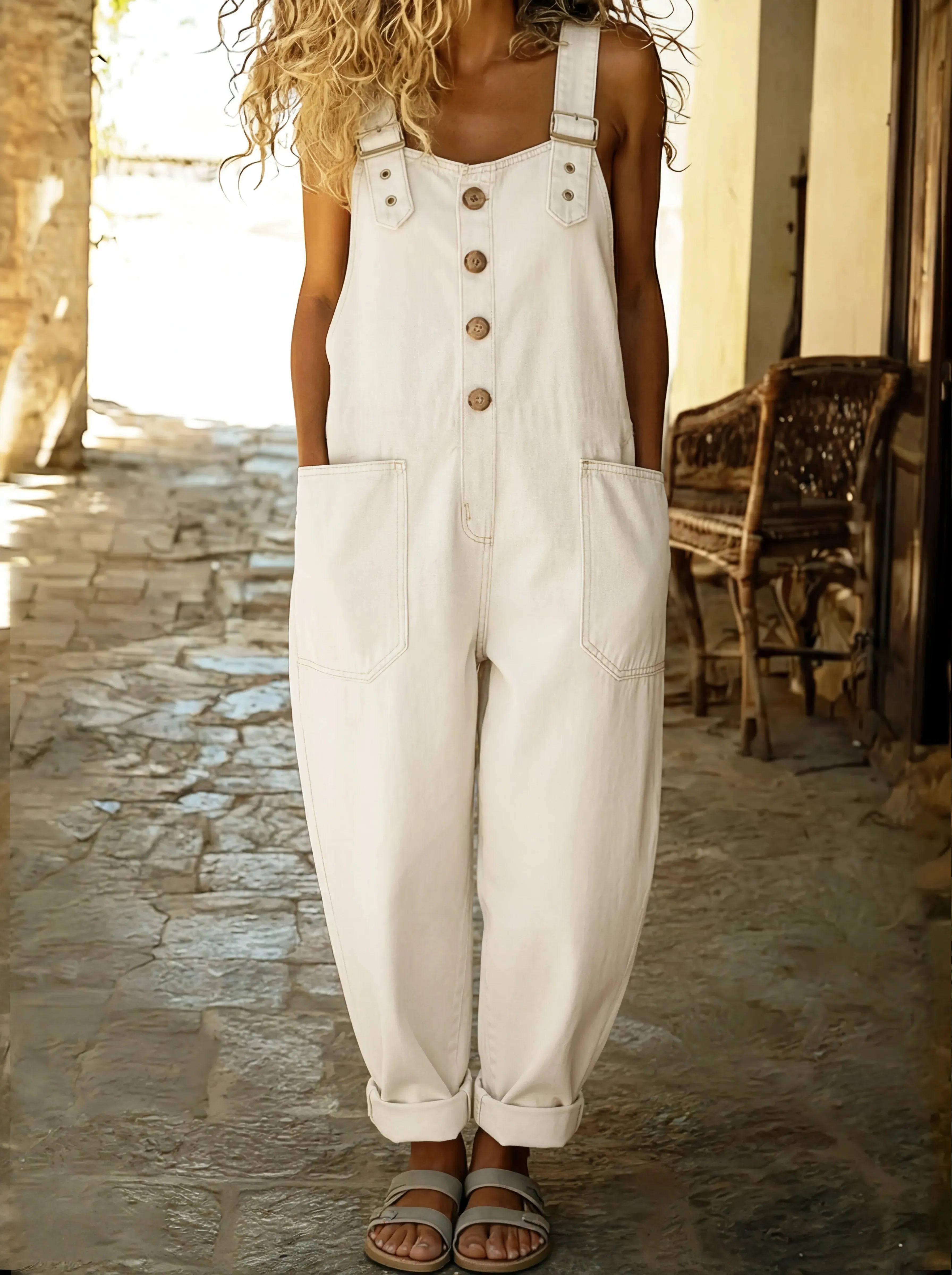 Adjustable Denim Overall Jumpsuit Women UK – Smart Casual Holiday Wear Cocktail