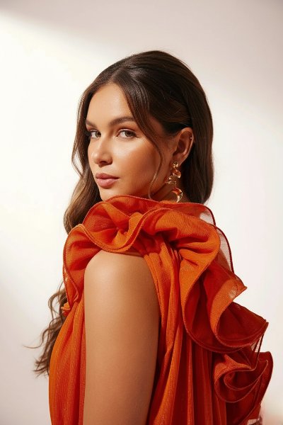 Asymmetric One-Shoulder Floral Evening Gown for Formal Events - Elegant Dress in Lightweight Fabric