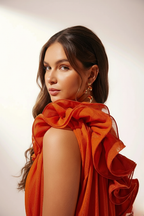 Asymmetric One-Shoulder Floral Evening Gown for Formal Events - Elegant Dress in Lightweight Fabric