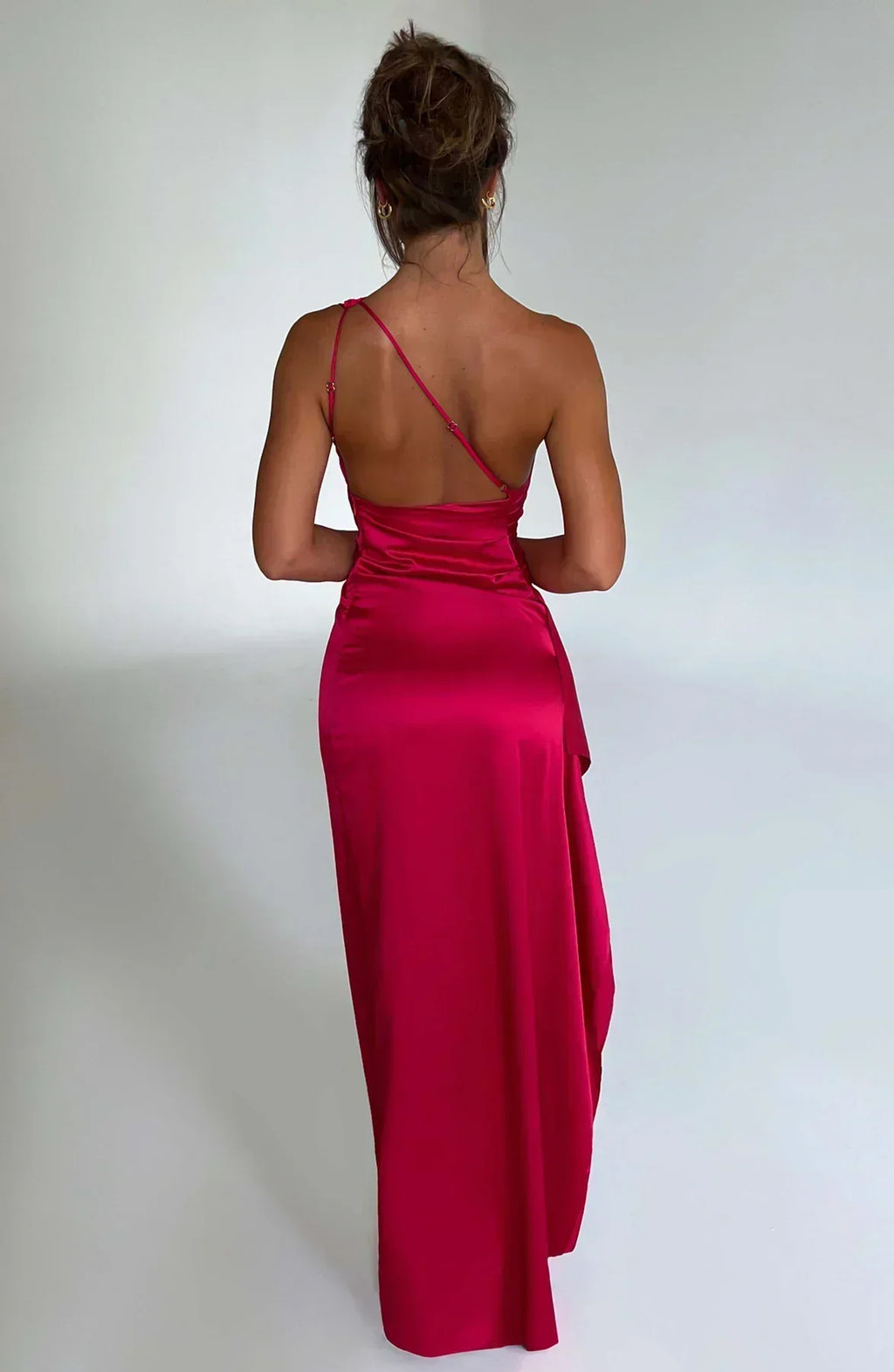 Asymmetric Slit Maxi Evening Dress for Women - Warm-Season Party Wear