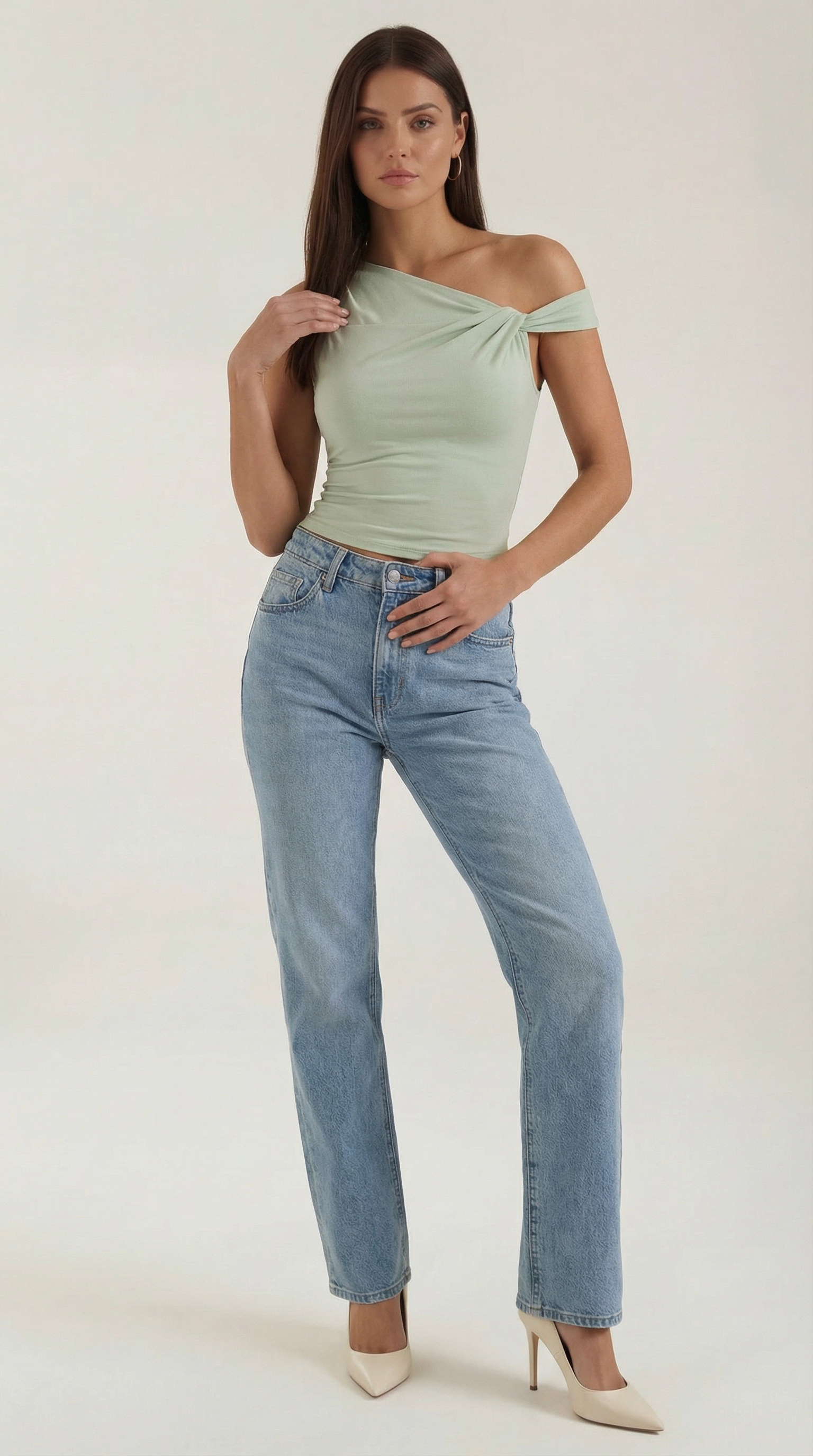 Asymmetrical Women's Top - Lightweight Fabric - Casual Style - Perfect for Everyday Wear - Available in Multiple Colors