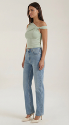 Asymmetrical Women's Top - Lightweight Fabric - Casual Style - Perfect for Everyday Wear - Available in Multiple Colors