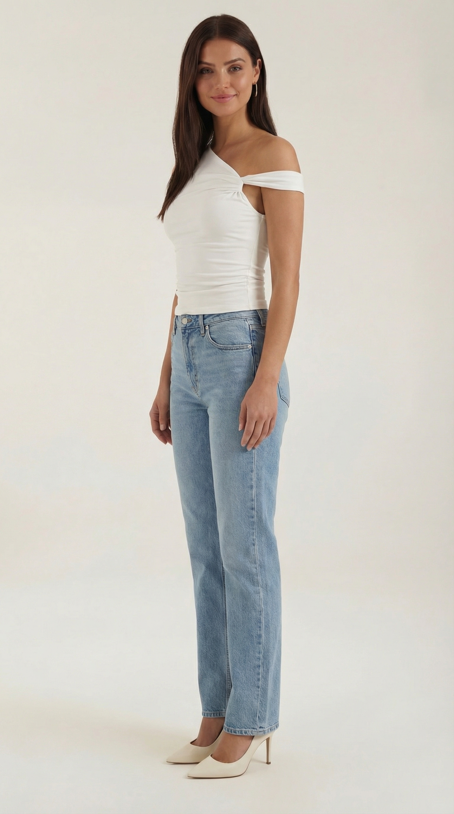 Asymmetrical Women's Top - Lightweight Fabric - Casual Style - Perfect for Everyday Wear - Available in Multiple Colors