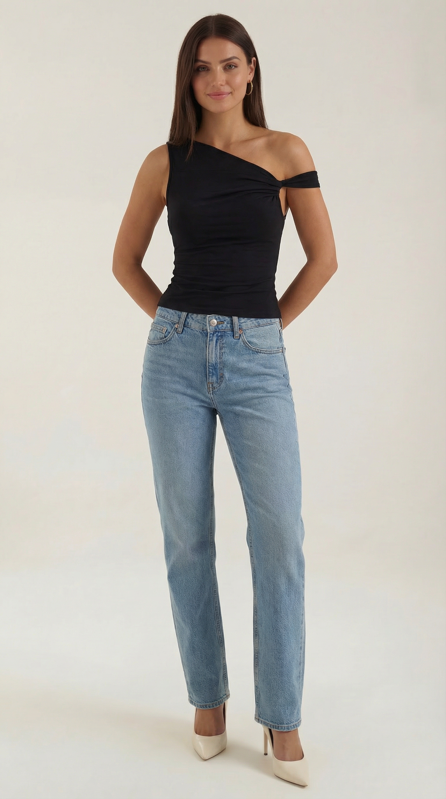 Asymmetrical Women's Top - Lightweight Fabric - Casual Style - Perfect for Everyday Wear - Available in Multiple Colors