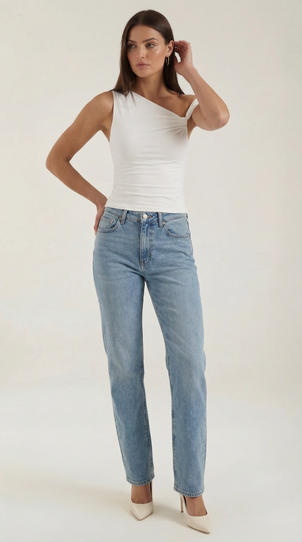 Asymmetrical Women's Top - Lightweight Fabric - Casual Style - Perfect for Everyday Wear - Available in Multiple Colors