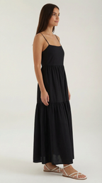 Backless Maxi Dress for Women - Lightweight Fabric, Elegant Design for Summer Events and Casual Outings
