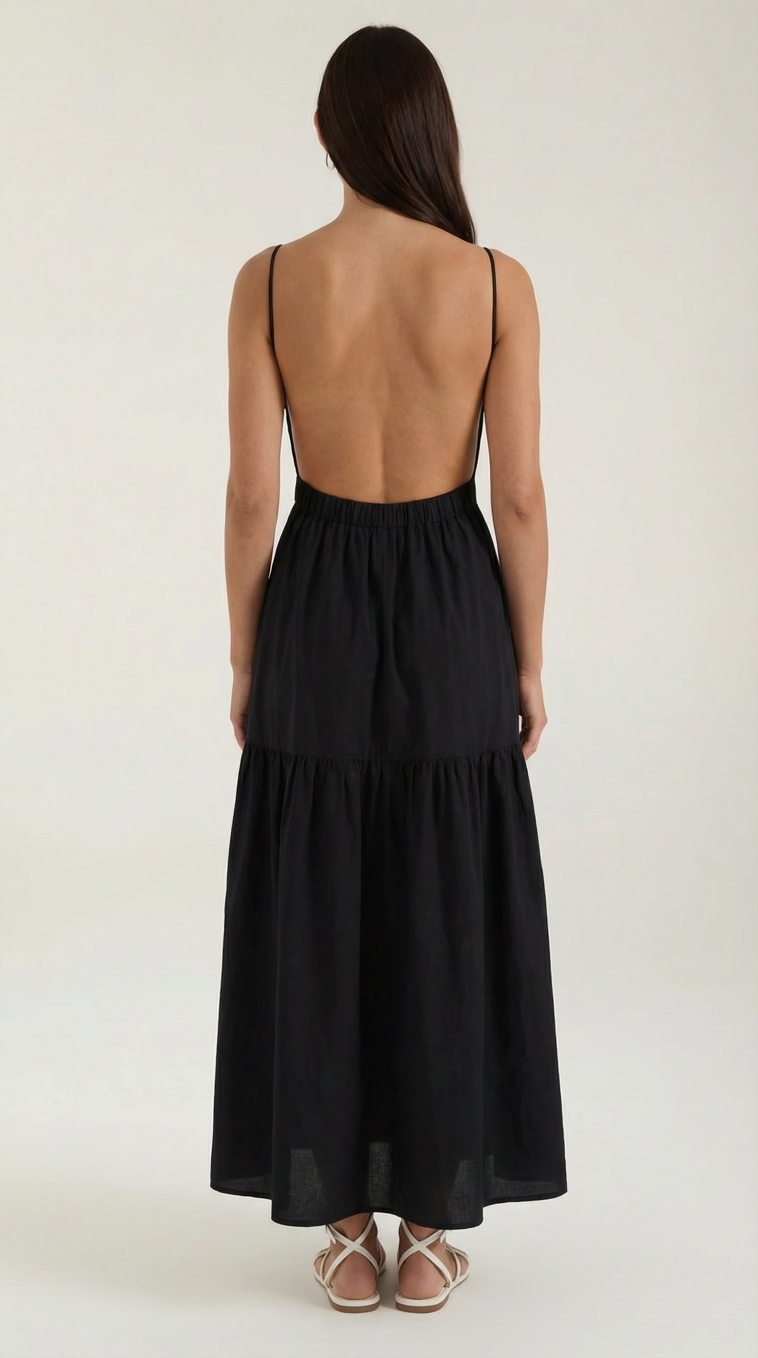 Backless Maxi Dress for Women - Lightweight Fabric, Elegant Design for Summer Events and Casual Outings
