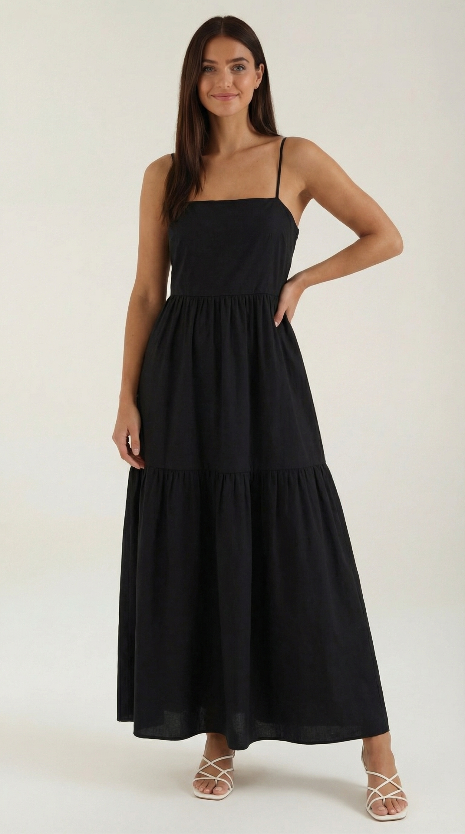 Backless Maxi Dress for Women - Lightweight Fabric, Elegant Design for Summer Events and Casual Outings