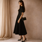 Black A-Line Dress for Women - Elegant Design for Formal or Casual Wear