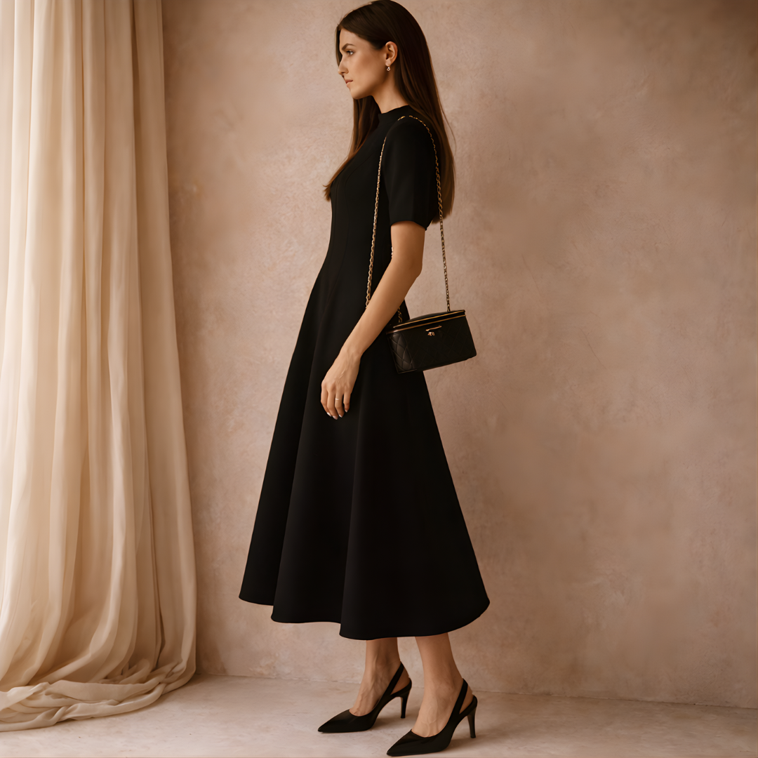 Black A-Line Dress for Women - Elegant Design for Formal or Casual Wear
