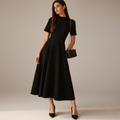 Black A-Line Dress for Women - Elegant Design for Formal or Casual Wear