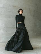 Black Fitted Turtleneck Cropped Top Women UK – Smart Casual Brunch Office Wear