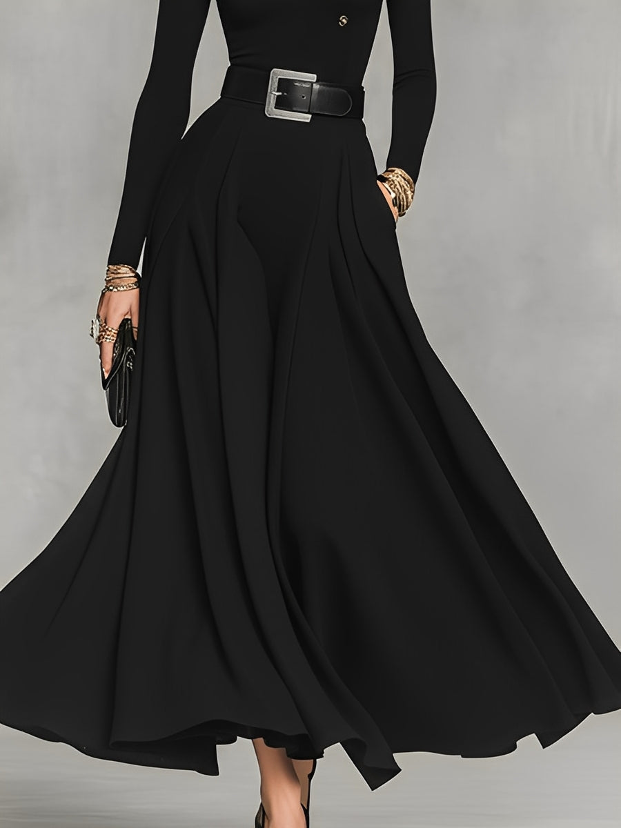 Black Knit High Neck Maxi Dress Women UK – Wedding Guest Cocktail Evening Gown, Formal Occasion