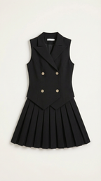 Blazer Mini Dress - Tailored Fit, Polyester Blend - Chic Evening Wear for Women