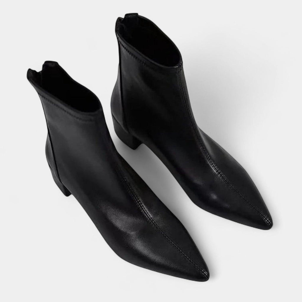 Block-Heel Ankle Boots for Women - Stylish Faux Leather Footwear for Everyday Wear