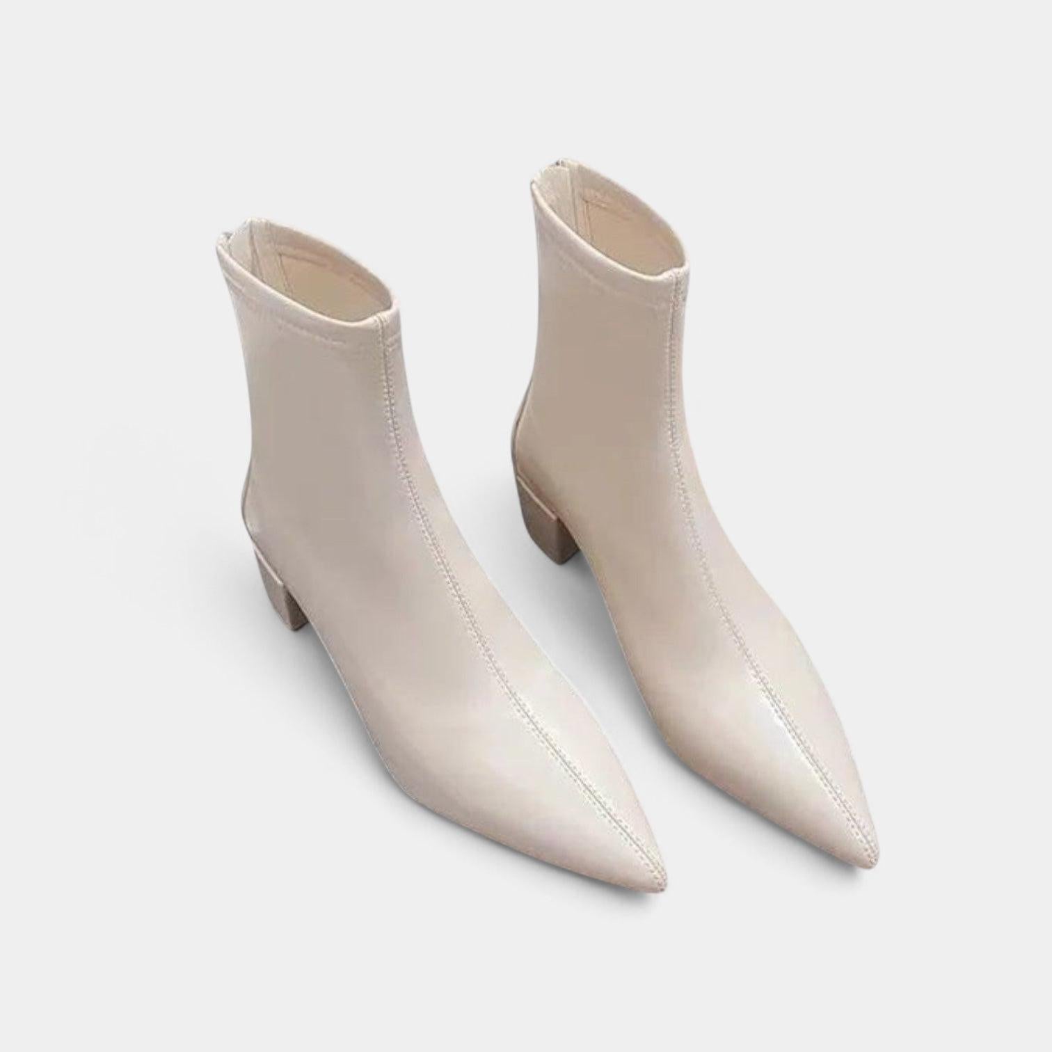 Block-Heel Ankle Boots for Women - Stylish Faux Leather Footwear for Everyday Wear