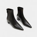 Block-Heel Ankle Boots for Women - Stylish Faux Leather Footwear for Everyday Wear