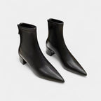 Block-Heel Ankle Boots for Women - Stylish Faux Leather Footwear for Everyday Wear
