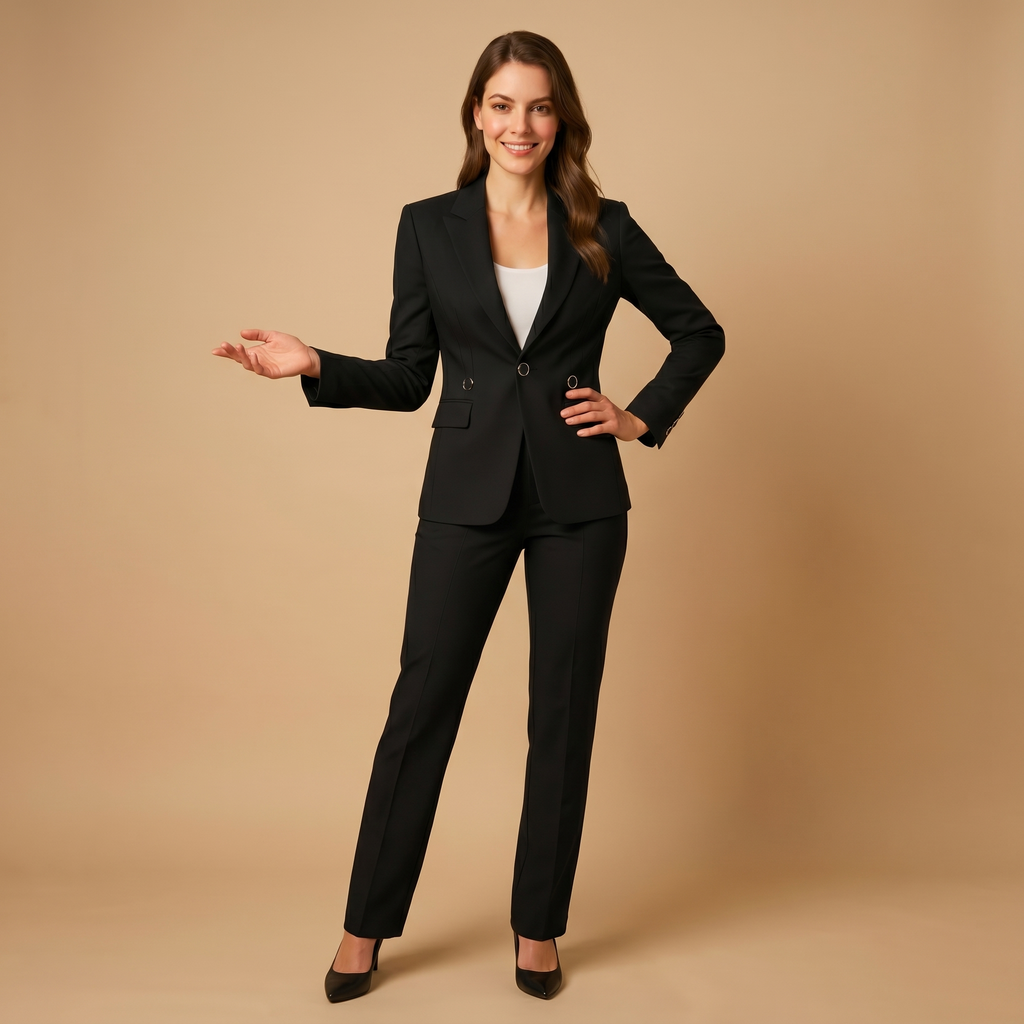 Blue Ladies Trouser Suit UK – Women's Blazer & Pants Set, Office Wear Workwear Formal Occasion