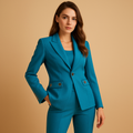 Blue Ladies Trouser Suit UK – Women's Blazer & Pants Set, Office Wear Workwear Formal Occasion