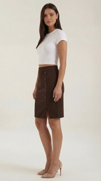 Buttoned Skirt in Soft Fabric - Casual Chic Style for Everyday Wear