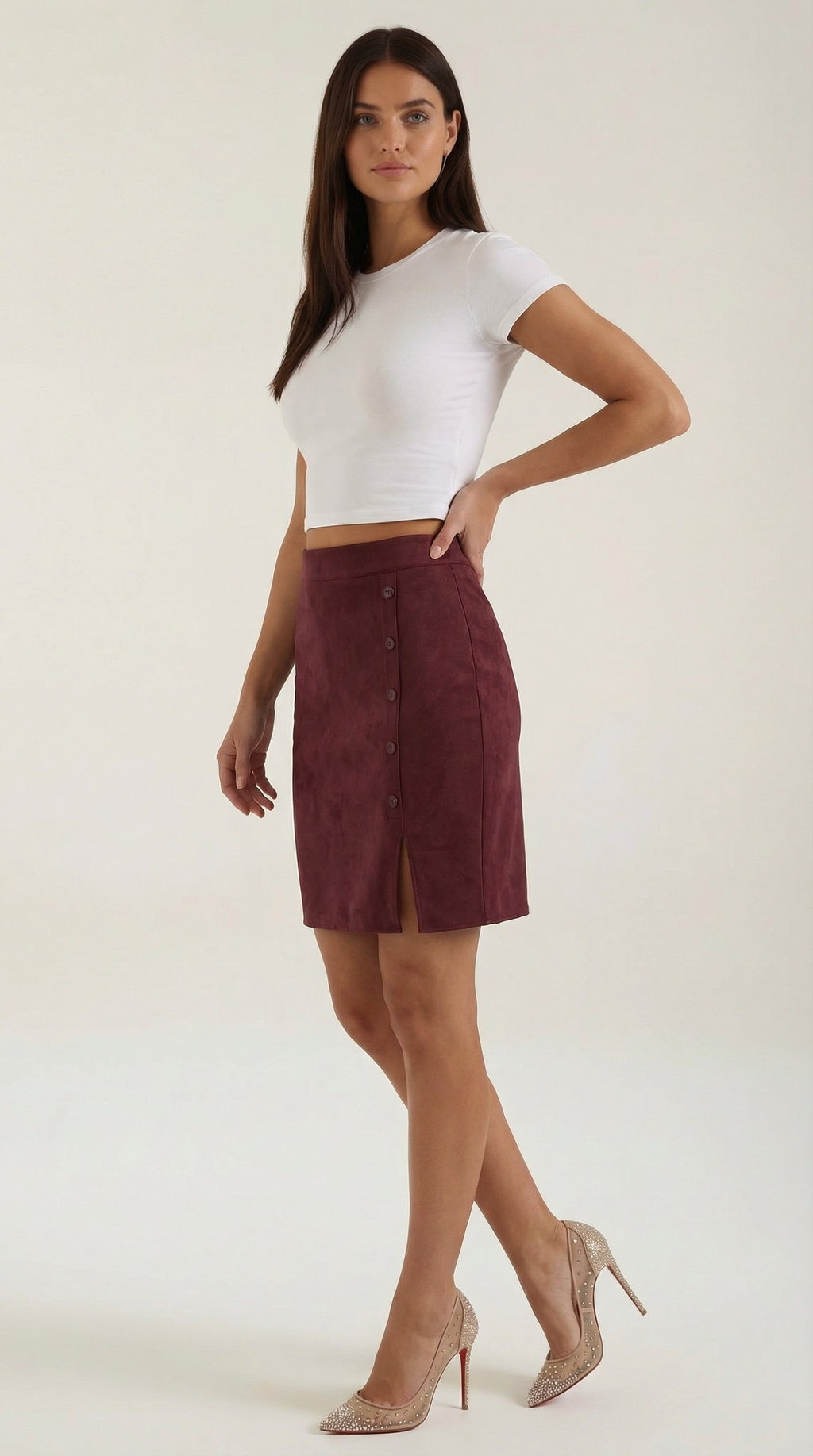 Buttoned Skirt in Soft Fabric - Casual Chic Style for Everyday Wear