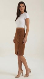 Buttoned Skirt in Soft Fabric - Casual Chic Style for Everyday Wear