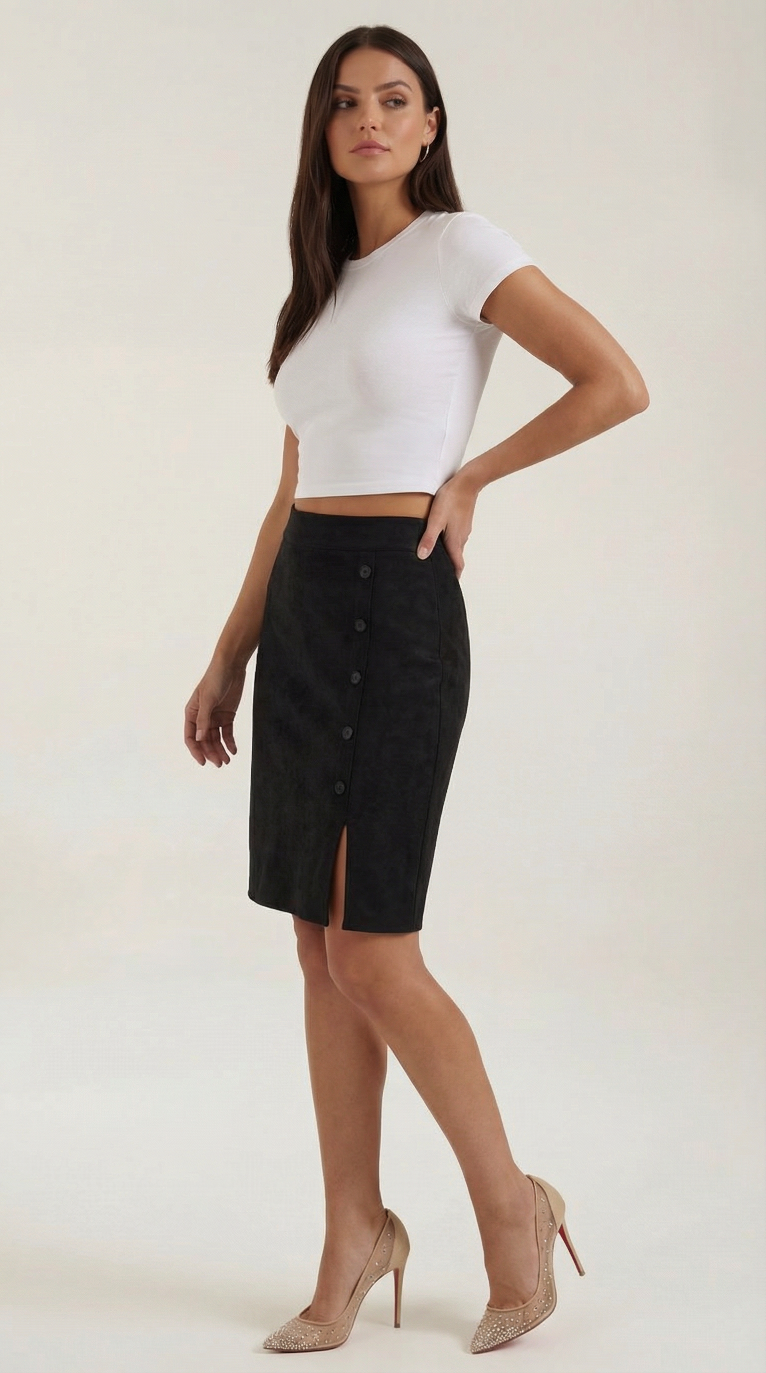 Buttoned Skirt in Soft Fabric - Casual Chic Style for Everyday Wear