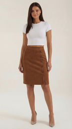Buttoned Skirt in Soft Fabric - Casual Chic Style for Everyday Wear
