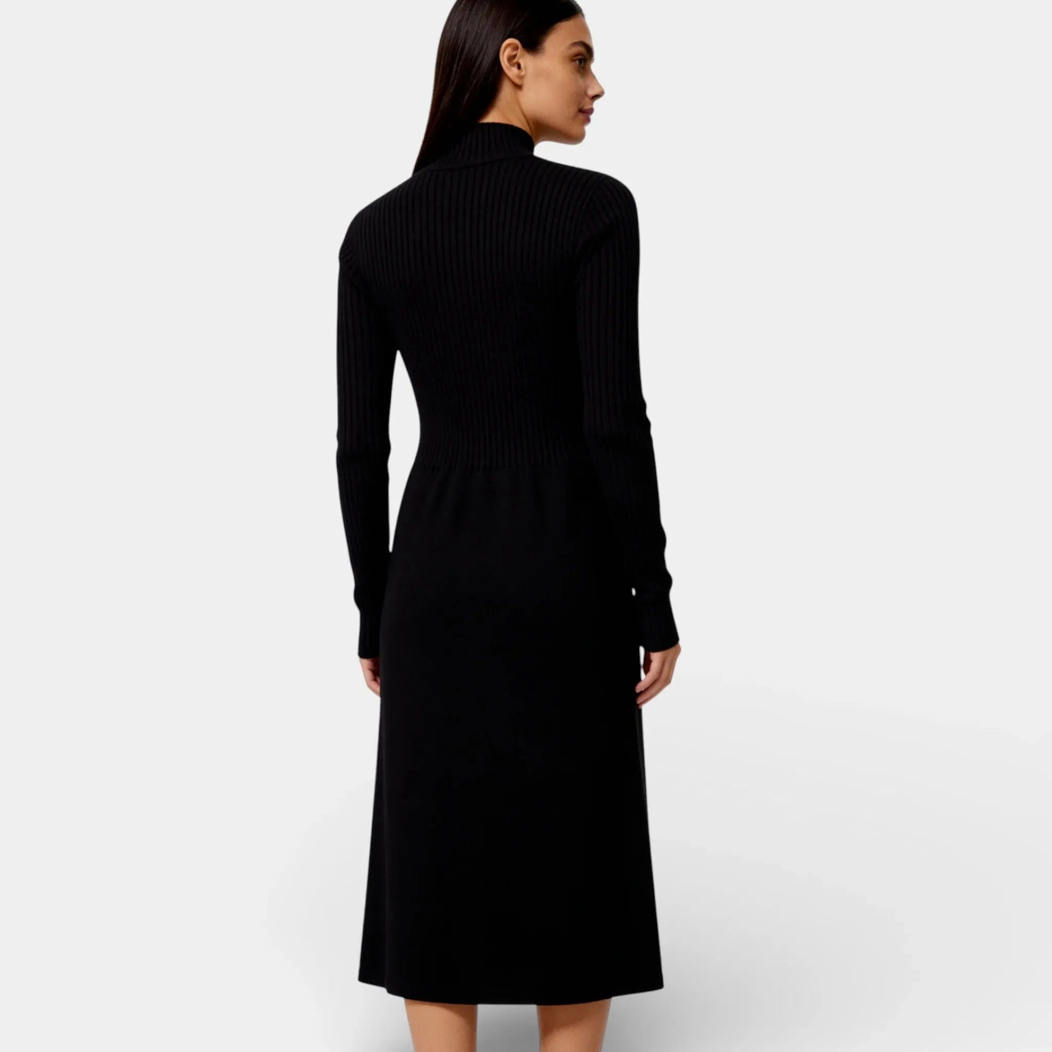 Cashmere Merino Wool Mock Neck Sweater Dress for Women – Cozy Knit Dress for Casual or Formal Wear