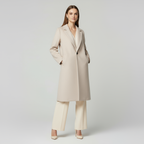 Chic Women's Tailored Wool Coat - Single Button Design for Stylish Outerwear in Cold Weather