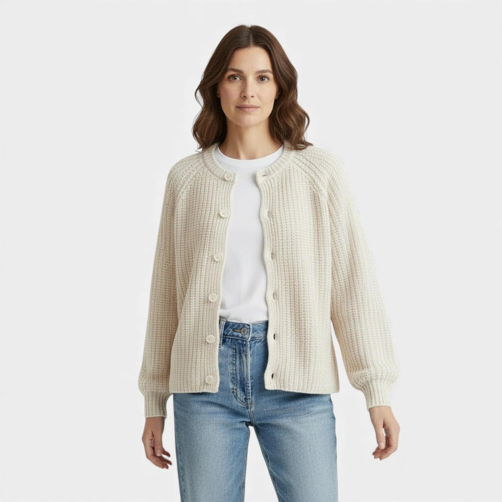 Chunky Waffle Knit Cardigan for Women – Button Front, Cozy Layering Piece for Casual Wear