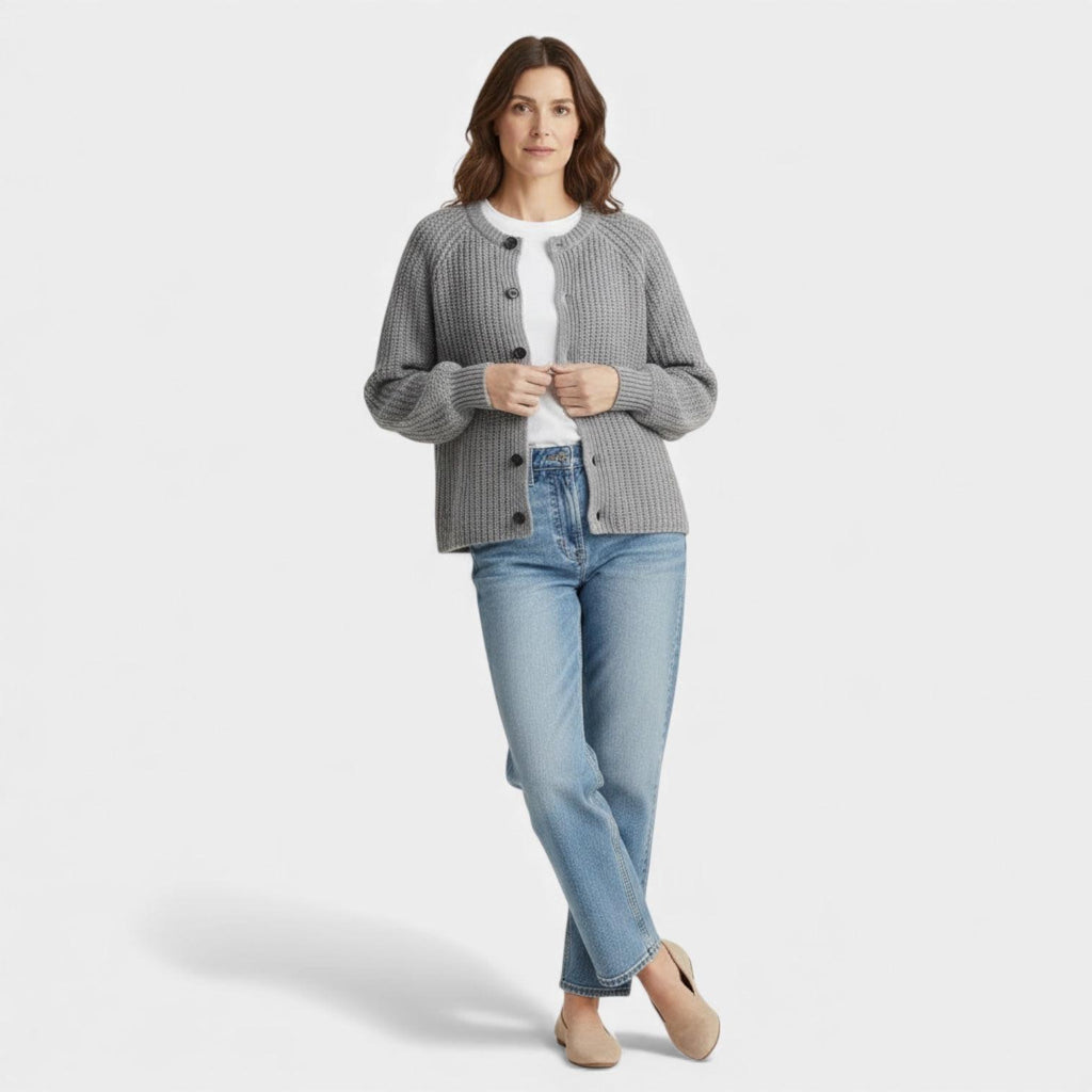 Chunky Waffle Knit Cardigan for Women – Button Front, Cozy Layering Piece for Casual Wear