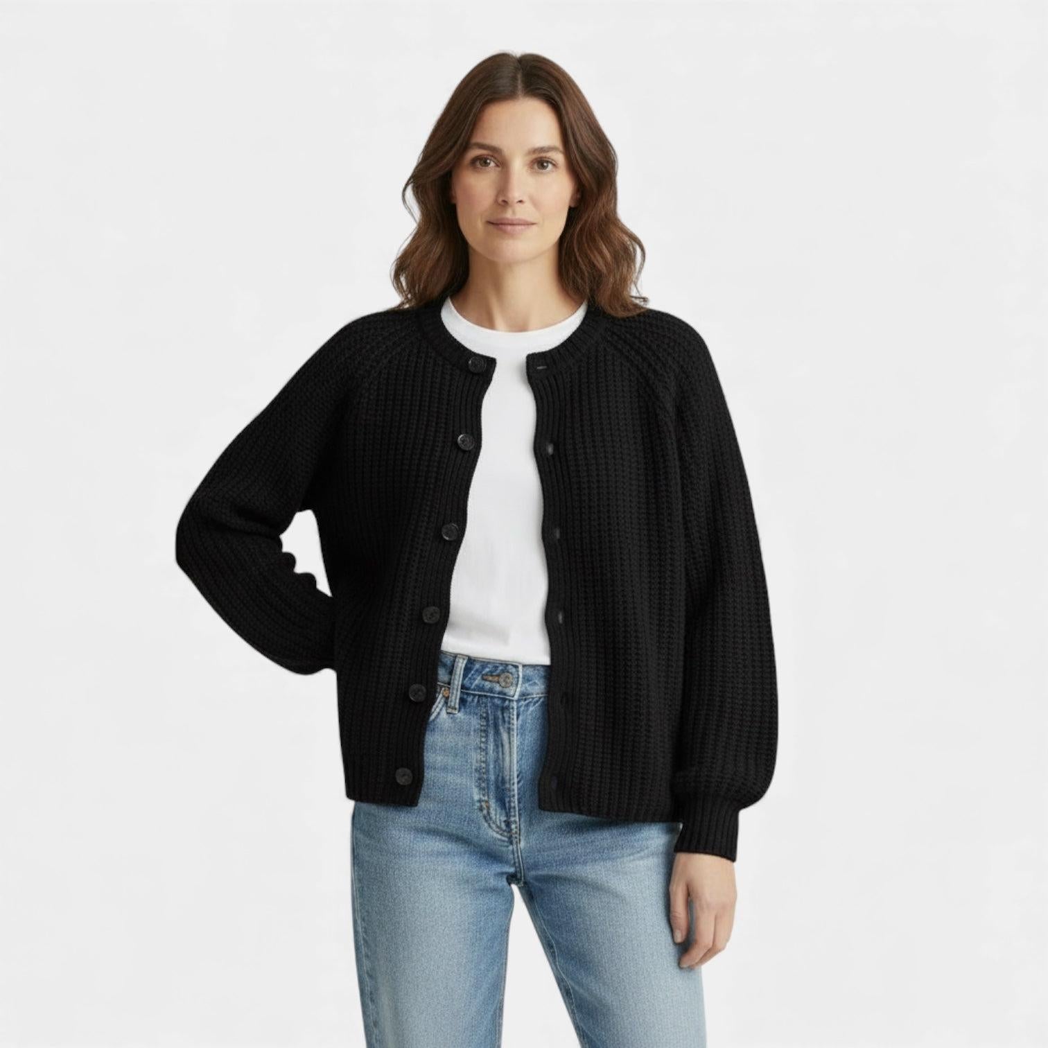 Chunky Waffle Knit Cardigan for Women – Button Front, Cozy Layering Piece for Casual Wear