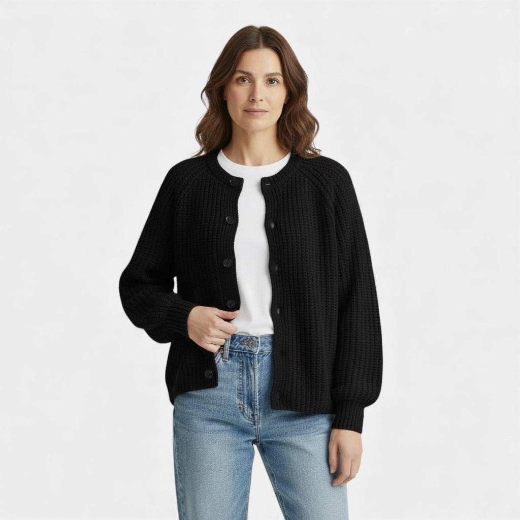 Chunky Waffle Knit Cardigan for Women – Button Front, Cozy Layering Piece for Casual Wear