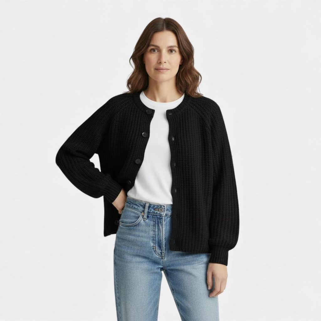 Chunky Waffle Knit Cardigan for Women – Button Front, Cozy Layering Piece for Casual Wear