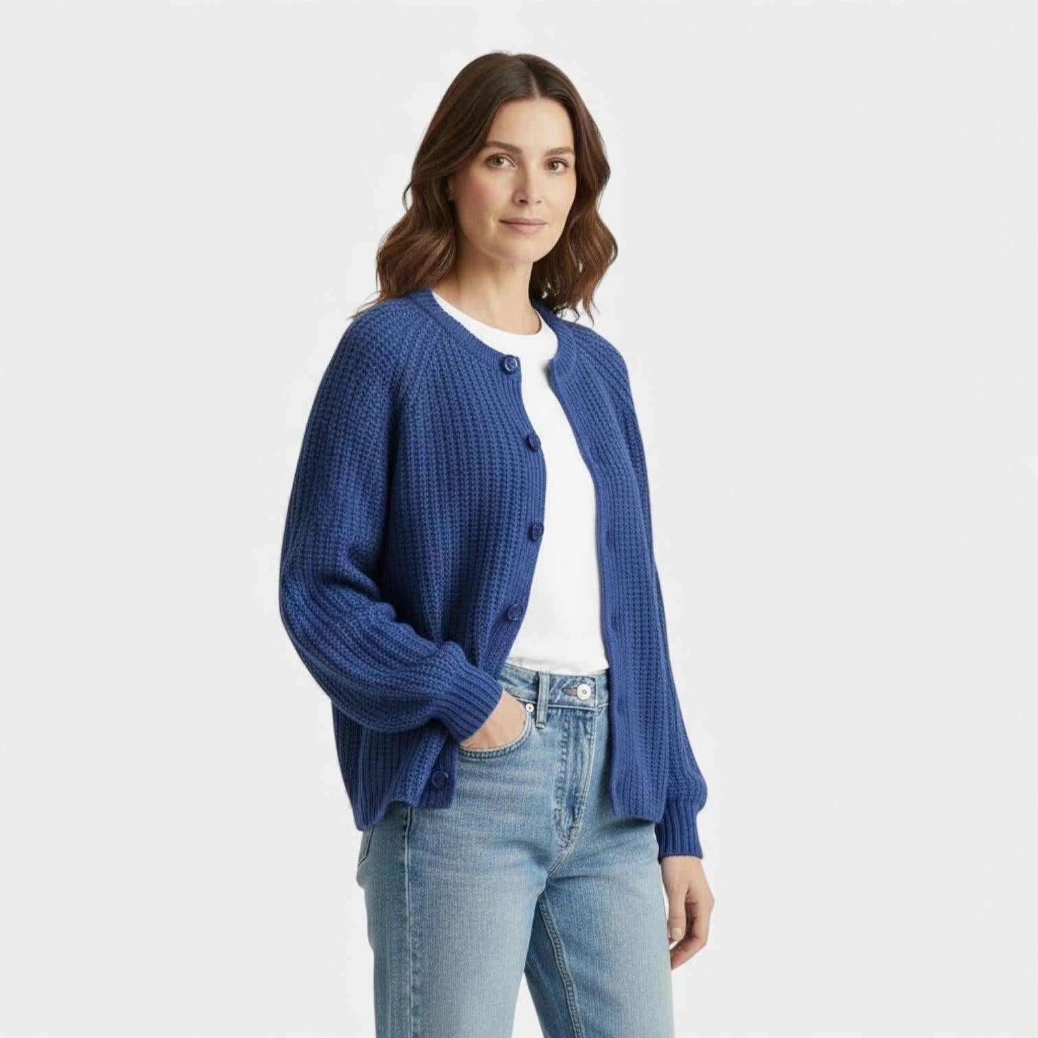 Chunky Waffle Knit Cardigan for Women – Button Front, Cozy Layering Piece for Casual Wear