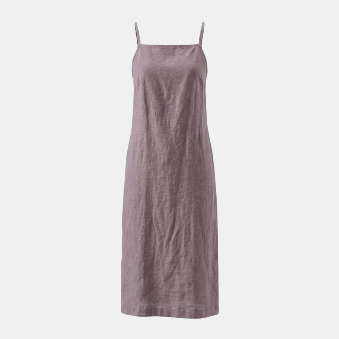 Cotton Linen Slip Dress for Women with Pockets - Casual Summer Wear