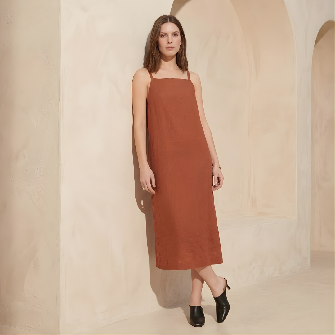 Cotton Linen Slip Dress for Women with Pockets - Casual Summer Wear