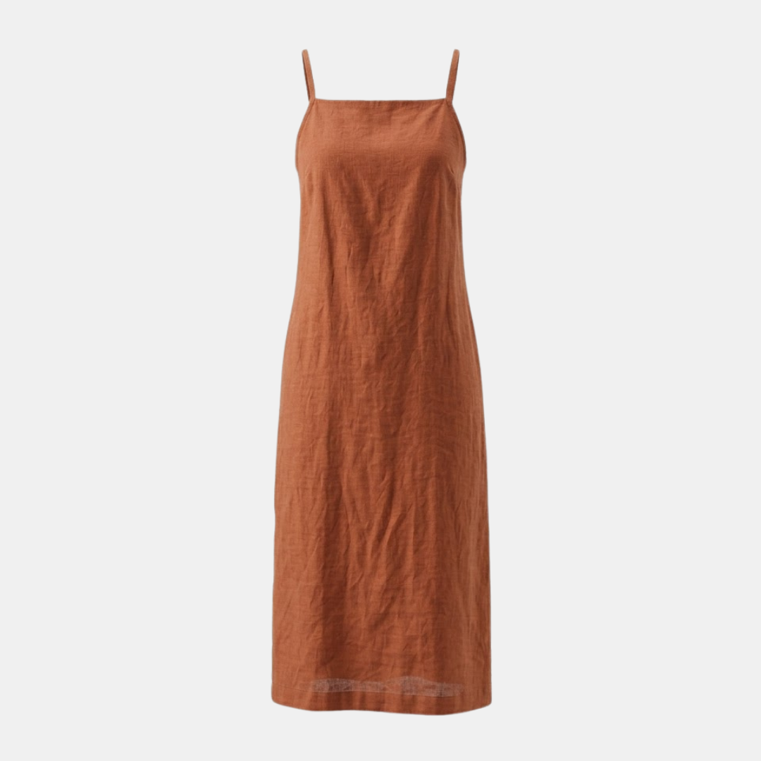 Cotton Linen Slip Dress for Women with Pockets - Casual Summer Wear