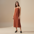 Cotton Linen Slip Dress for Women with Pockets - Casual Summer Wear
