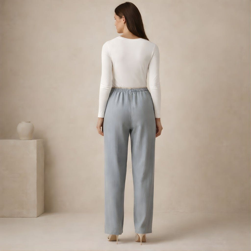 Cotton Linen Women's Drawstring Trousers with Pockets for Casual Wear
