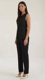 Cotton Tank Top with Button Details - Lightweight Sleeveless Shirt for Casual Everyday Wear