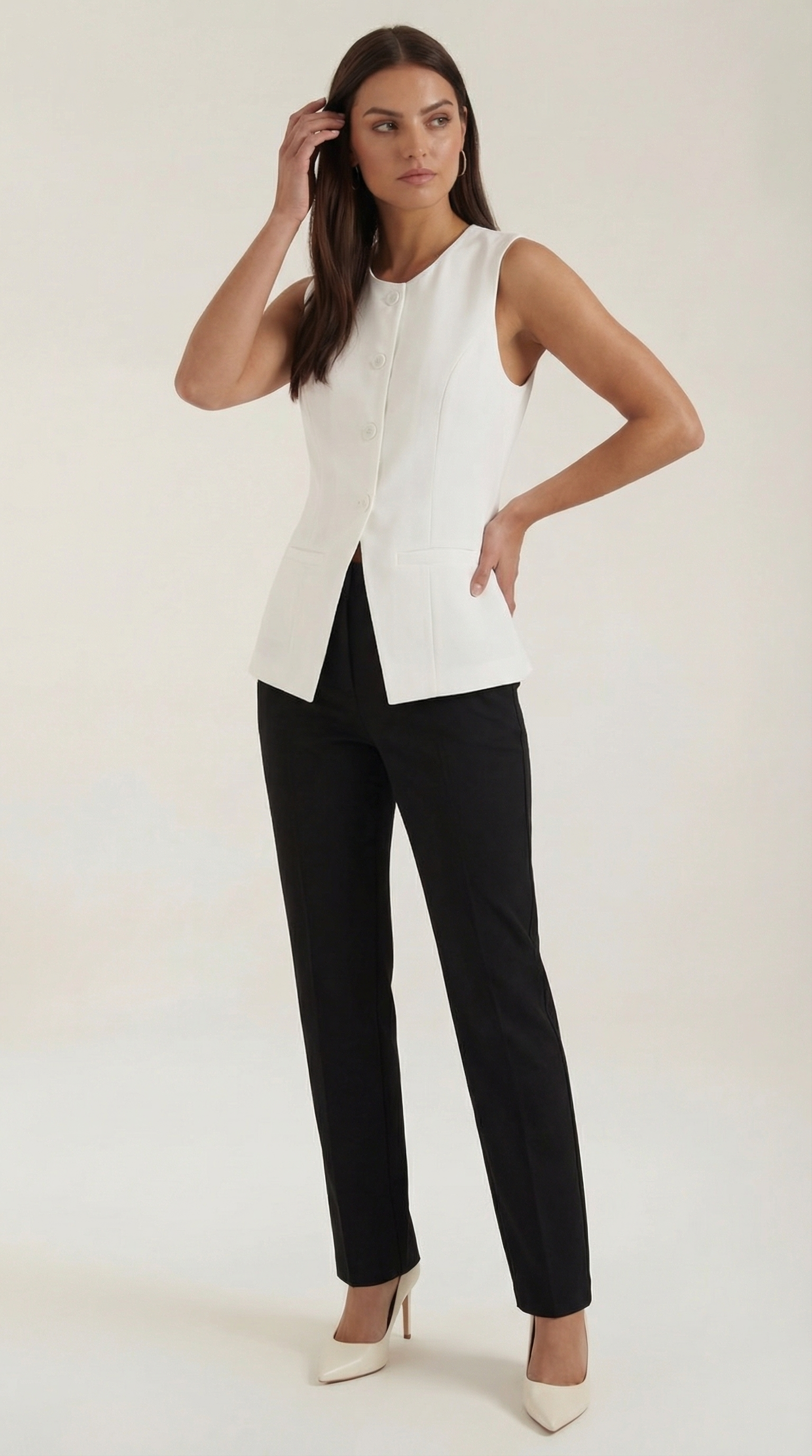 Cotton Tank Top with Button Details - Lightweight Sleeveless Shirt for Casual Everyday Wear