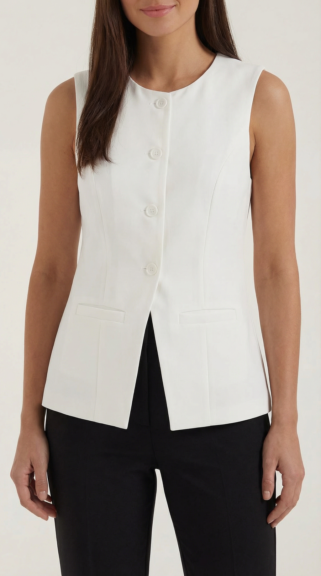 Cotton Tank Top with Button Details - Lightweight Sleeveless Shirt for Casual Everyday Wear