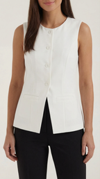 Cotton Tank Top with Button Details - Lightweight Sleeveless Shirt for Casual Everyday Wear