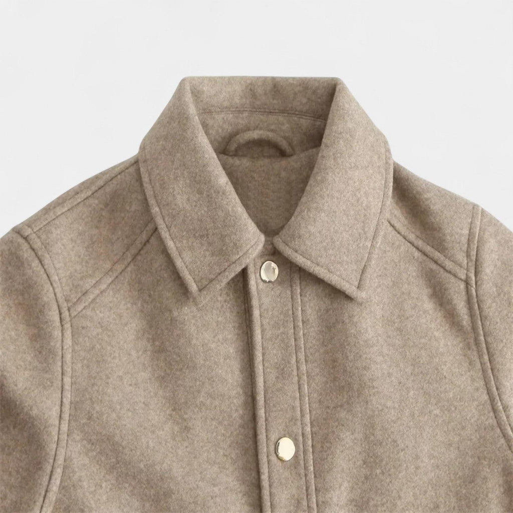 Cropped Wool-Blend Jacket for Women - Stylish Warm Outerwear for Casual and Chic Looks