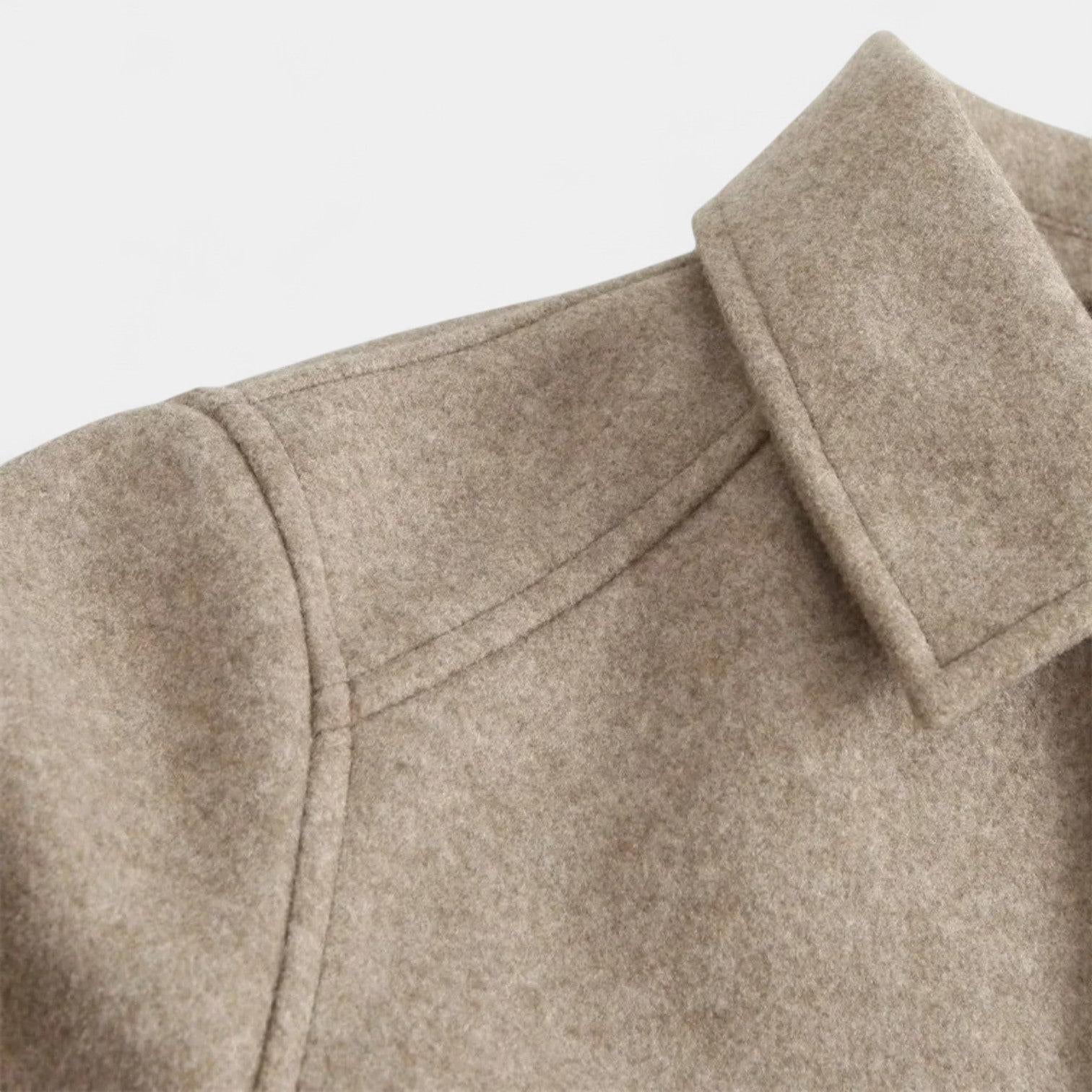 Cropped Wool-Blend Jacket for Women - Stylish Warm Outerwear for Casual and Chic Looks