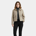 Cropped Wool-Blend Jacket for Women - Stylish Warm Outerwear for Casual and Chic Looks