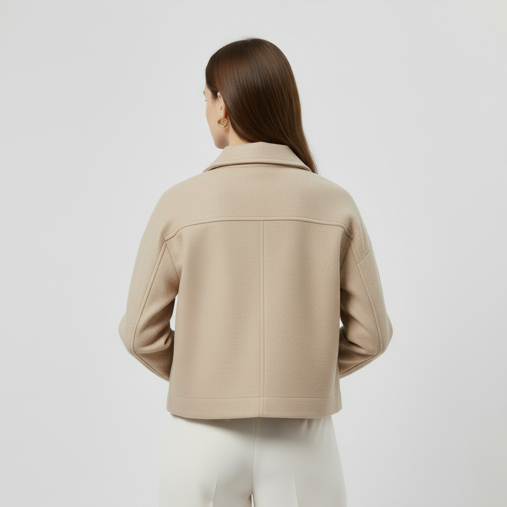 Cropped Wool Jacket for Women | Warm, Stylish Outerwear for Casual or Dressy Occasions